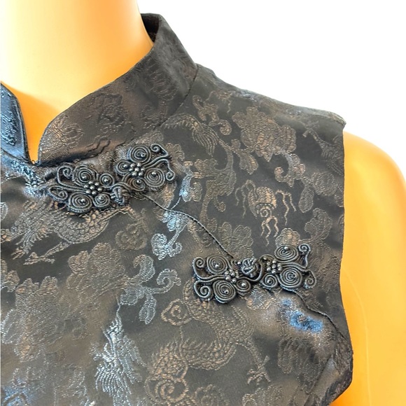 Black Hand Made Mandarin Collar Dress - Picture 4 of 7